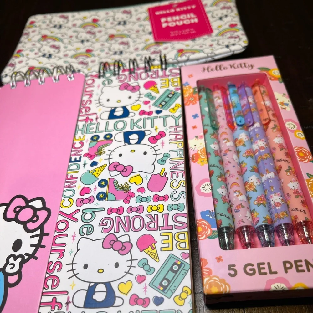 Hello Kitty Stationery Paper Pencils 5 Piece Bundle